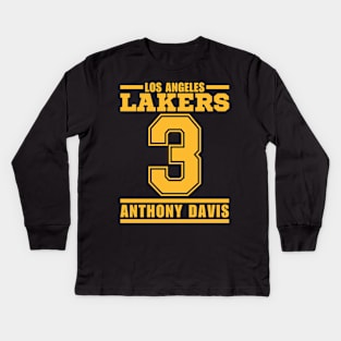 LA Lakers Davis 3 Basketball Player Kids Long Sleeve T-Shirt